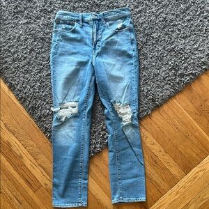 Madewell The Perfect Vintage Jean Distressed Knees Blue Size 27